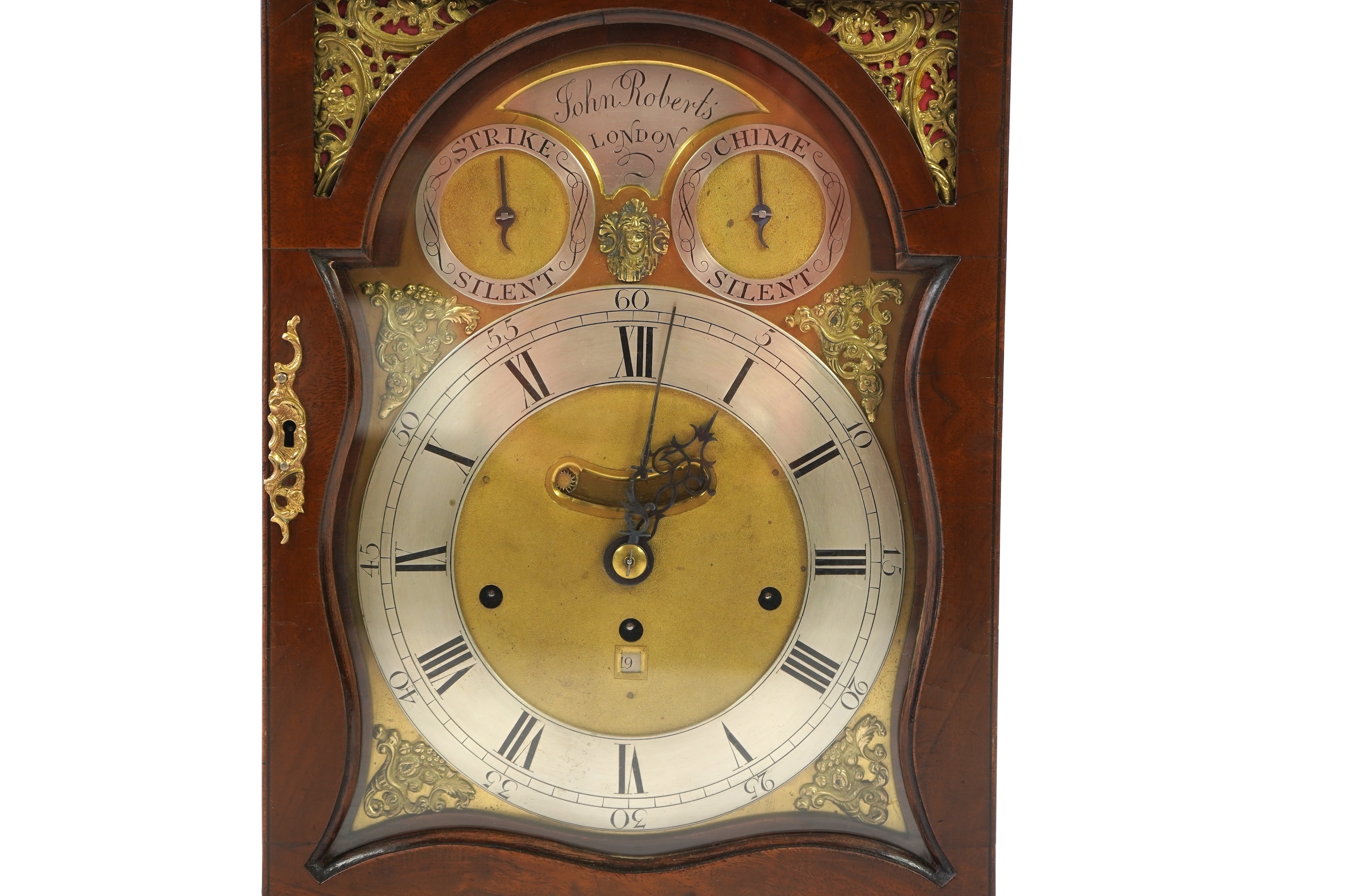 A George III mahogany triple fusee bracket clock by John Roberts, London